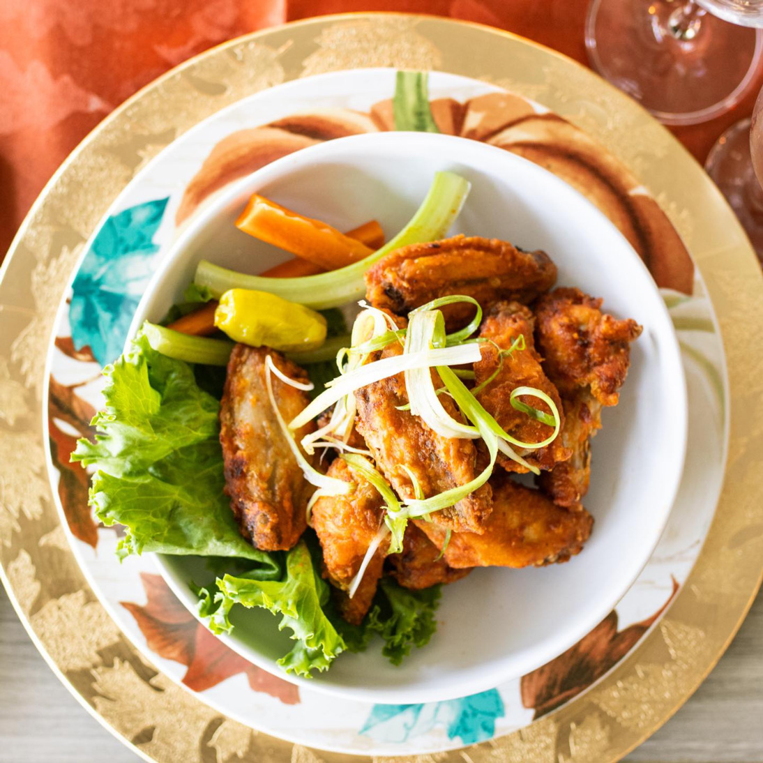 A-plate-of-chicken-wings-with-vegetables-Pitt-Meadows-Golf-Club